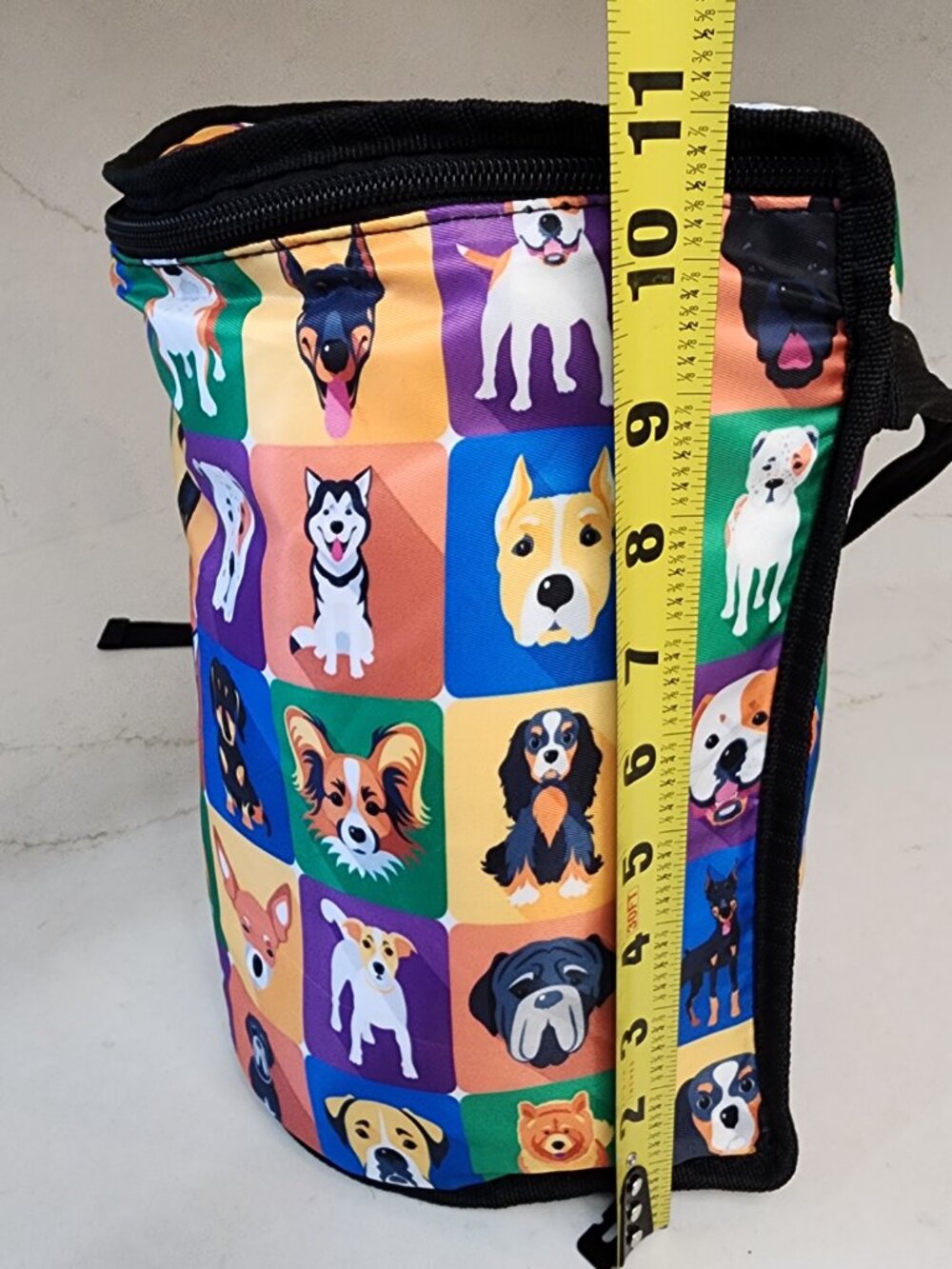 Pop Art Dog Breeds Insulated Lunch Bag Colorful Puppy Print Cooler Tote - Picture 11 of 15